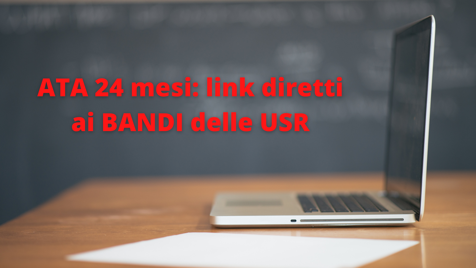 ATA 24 mesi, domanda dal 23 aprile link diretti ai BANDI delle USR